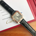 Cartier Square Watch with Black Strap and Two-Tone Case