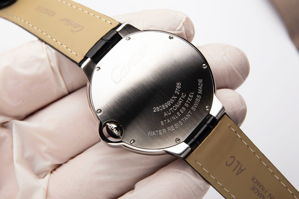 Cartier Round Watch with Black Strap and Silver-Tone Case