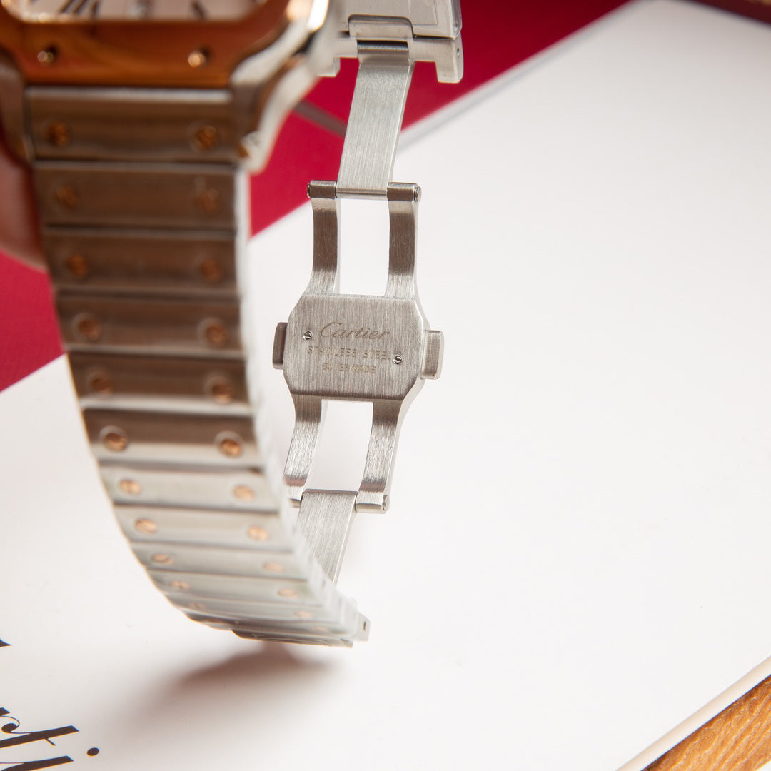 Cartier Square Watch with Two-Tone Bracelet